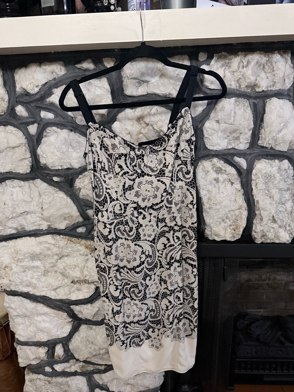 Dolce & Gabbana Black Ivory Floral Lace Corset Cocktail Dress IT 42